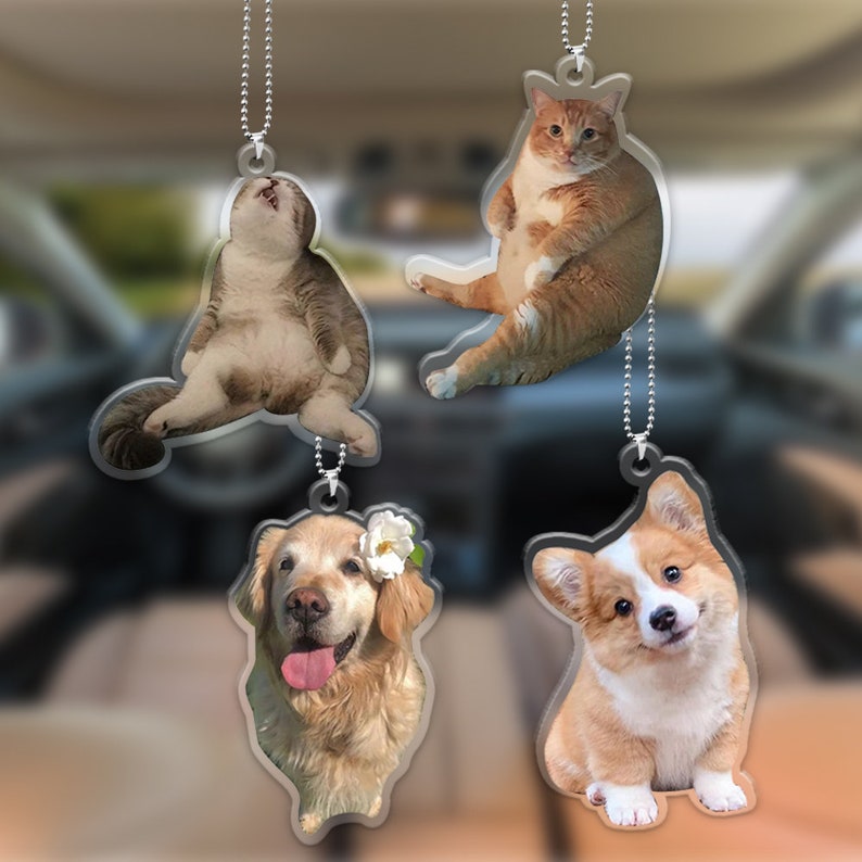 Custom Pet Photo Car Hanging Car Photo Ornament Drive Safe Daddy Customized Cat Photo Car Hanging Car Decor Gift for Dad Car Ornament il_794xN.6057733883_k2o5.jpg