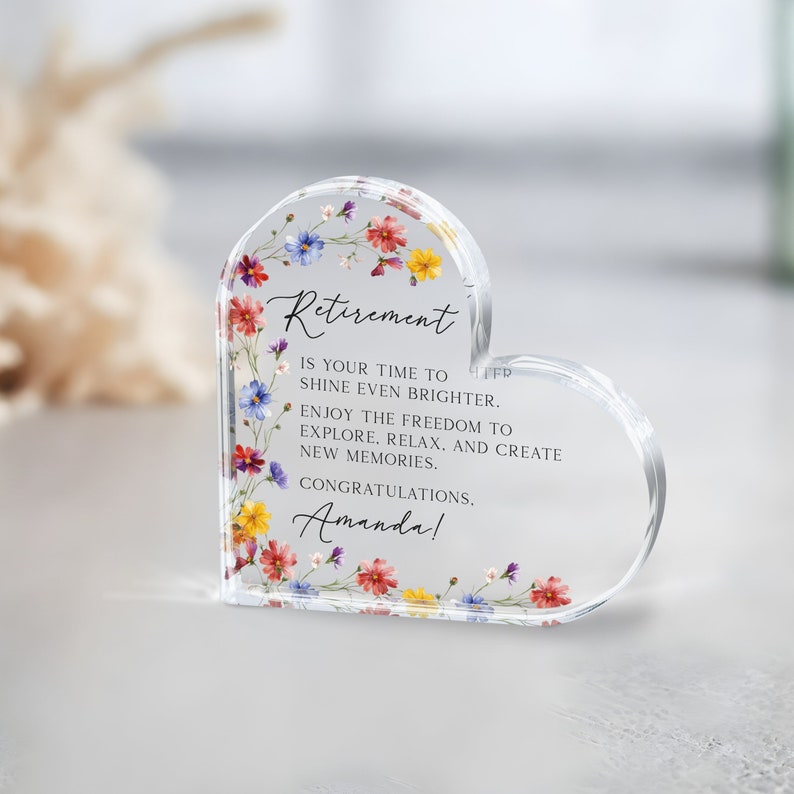 Personalized Retirement Gift, Retirement Acrylic Plaque, Retirement Gift for Women, Retirement Plaque, Custom Message Gift for Retirement