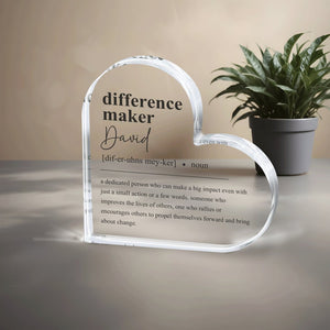 Difference Maker Gift, Plaque, Retirement Gift, Employee gift, Teacher Gift, Coworker Gift, Appreciation Gift, Coworker gift, Thank You Gift
