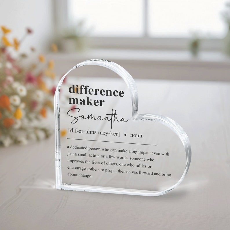 Difference Maker Gift, Plaque, Retirement Gift, Employee gift, Teacher Gift, Coworker Gift, Appreciation Gift, Coworker gift, Thank You Gift