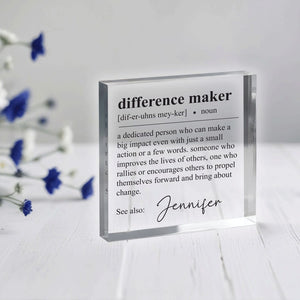 Difference Maker Gift, Plaque, Retirement Gift, Employee gift, Teacher Gift, Coworker Gift, Appreciation Gift, Coworker gift, Thank You Gift
