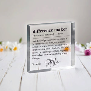 Difference Maker Gift, Plaque, Retirement Gift, Employee gift, Teacher Gift, Coworker Gift, Appreciation Gift, Coworker gift, Thank You Gift