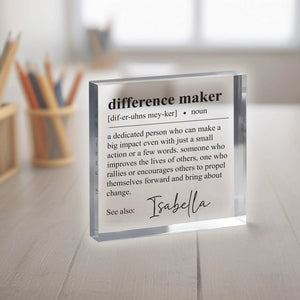 Difference Maker Gift, Plaque, Retirement Gift, Employee gift, Teacher Gift, Coworker Gift, Appreciation Gift, Coworker gift, Thank You Gift