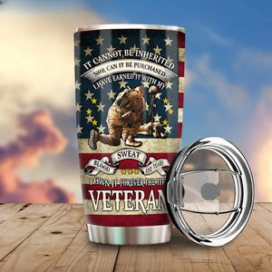 Honor Veteran Insulated Tumbler, Veteran Military Tumbler, Patriotic Tumbler, Military Bald Eagle Insulated Coffee Cup, Gift For Veteran