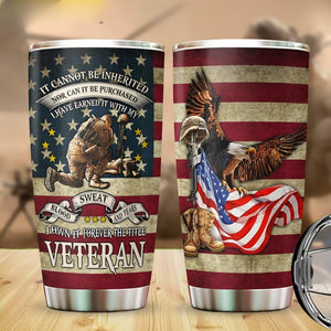Honor Veteran Insulated Tumbler, Veteran Military Tumbler, Patriotic Tumbler, Military Bald Eagle Insulated Coffee Cup, Gift For Veteran