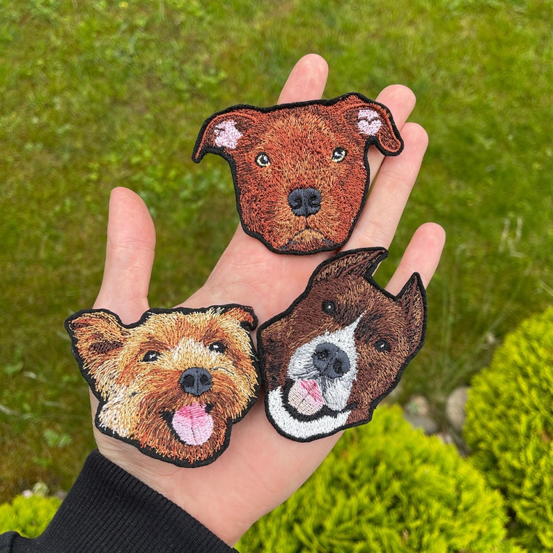 Dog Portrait Patch, Pet Iron On Patch, Embroidered Pet Patch, Pet Embroidery Patch, Custom Dog Iron On Patch, Embroidered Dog Portrait