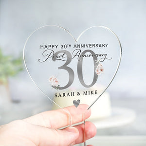 Personalised 30th Anniversary Cake Topper, Pearl Anniversary Cake Topper, Wedding Cake Topper, 30th Anniversary Gifts, Cake Decorations
