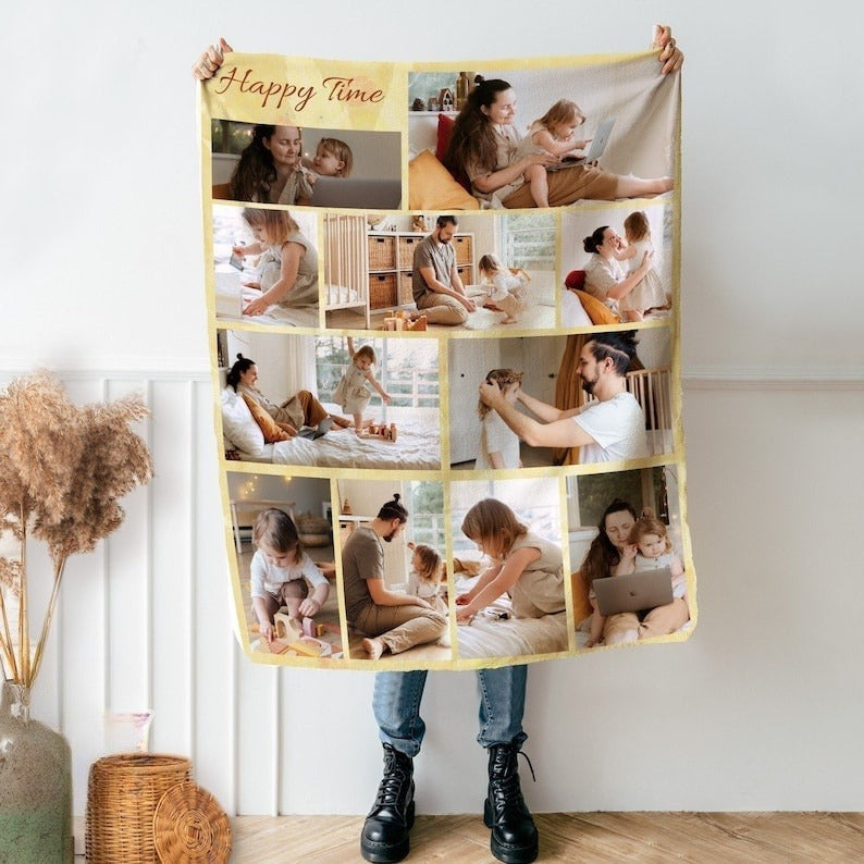 Custom Blanket Photo Gift, Custom Photo Blanket, Memorial Blanket Gift for Him, Christmas Gifts, Photo Gift for Her, Personalized Gifts