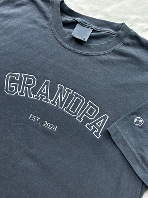Custom Embroidered Father's Day T-shirt, Name On Sleeve With Icon, Daddy Est Year Shirt, Gift For New Dad, Father's Day Gift