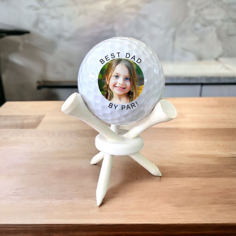 Best Grandpa By Far - Fun Golf Gift for Dad or Grandpa - Personalized Photo Golf Ball