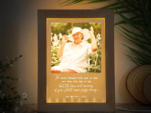 Personalized Memorial LED Light Photo Frame for Loss of Mother - Sympathy Gift with Remembrance Quote