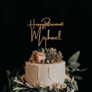 Personalized Retirement Cake Topper: Handcrafted MDF Wood, 6 Wide, Retirement Gift, Retirement Party