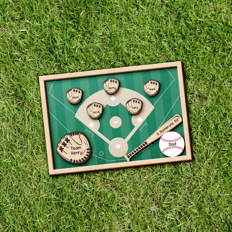 Personalized Dad or Grandpa Baseball Frame Sign, Custom Father's Day Gift, Baseball Gift for Dad Gift for Grandpa, Grandparents sign