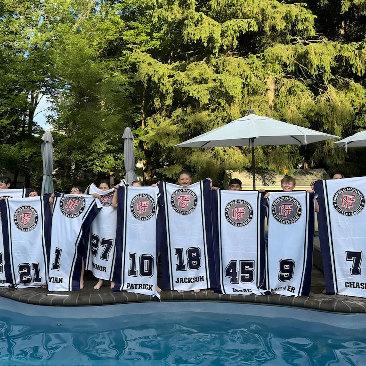 Cooperstown Baseball Team Towel, Sport Team Beach Towel, Softball Team Beach Towel with Logo, Softball Gift for Team, World Series gift