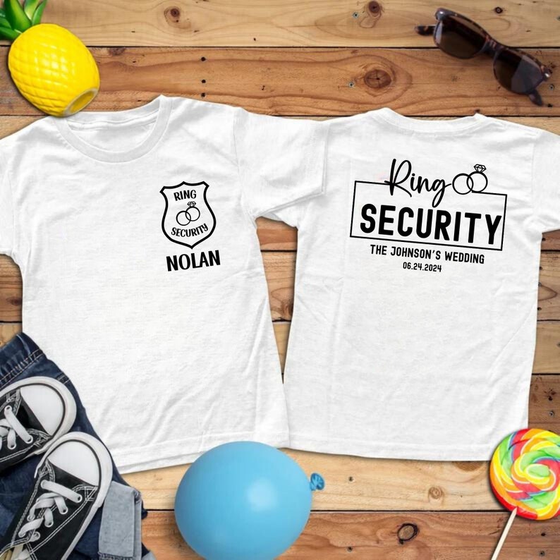 Custom Ring Security Shirt Personalized Ring Bearer Shirt Gift Ring Bearer Proposal Gift Ring Security Shirt, Ring Bearer Outfit Ring Dude