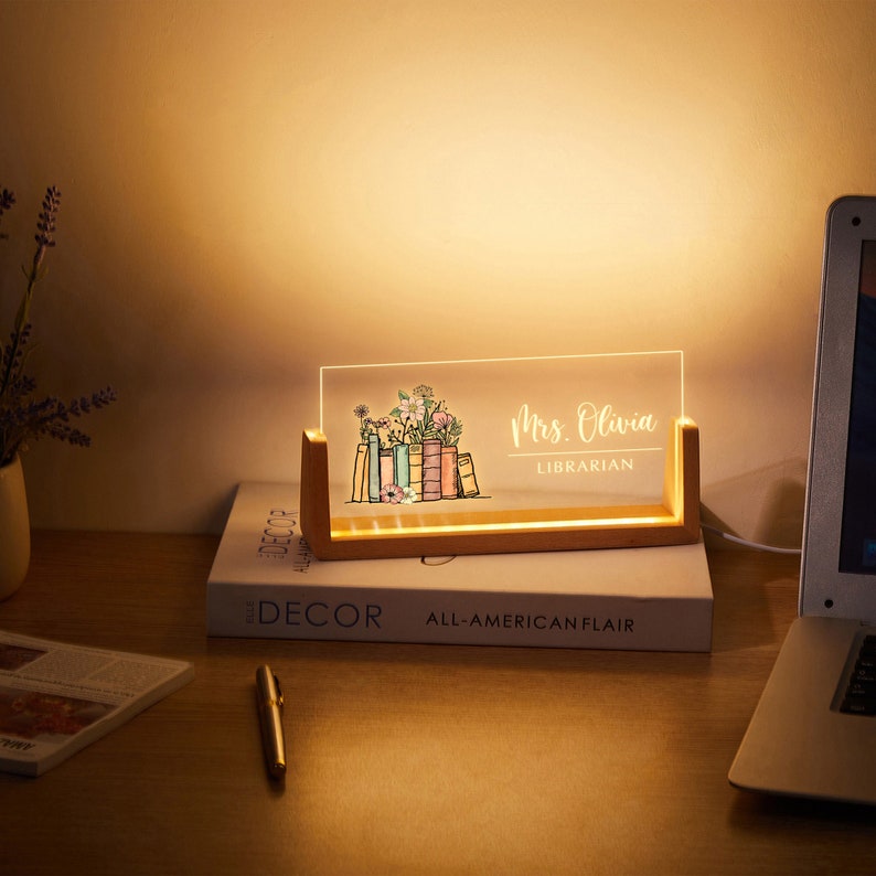 Teacher Gifts, Back To School Sign, Teacher Desk Name Plate, Librarian Gifts, New Teacher Gifts, Gift for Librarian, Teacher Sign