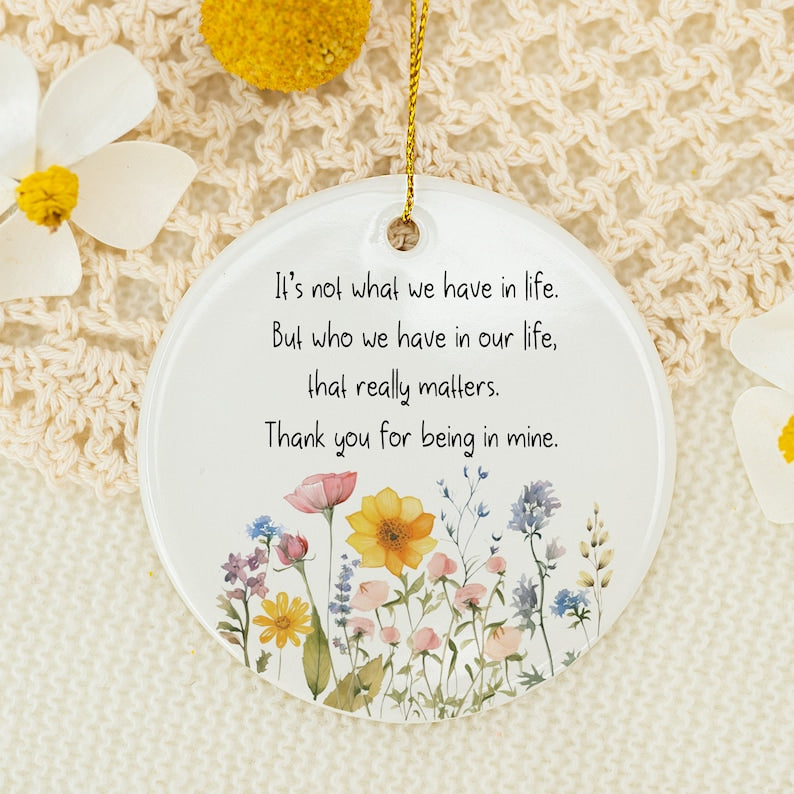 Handmade Ceramic Thank You Gift: Floral Keepsake Plaque