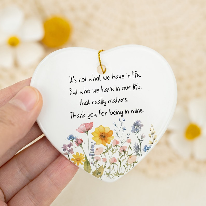 Handmade Ceramic Thank You Gift: Floral Keepsake Plaque