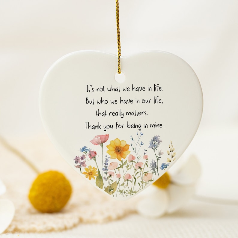 Handmade Ceramic Thank You Gift: Floral Keepsake Plaque