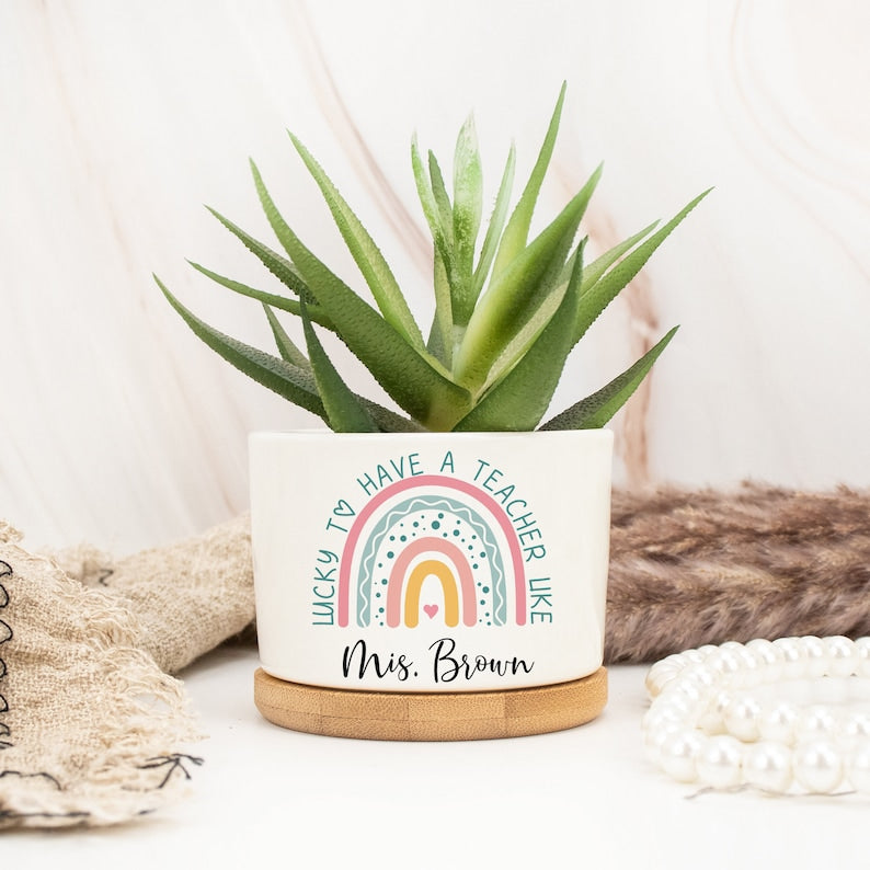 Thank You Teacher Gifts,Teacher Appreciation Gift,Custom Plant Pot, Flower Pot for Teacher, End Of Year Gift for Teacher, Thank You Gifts
