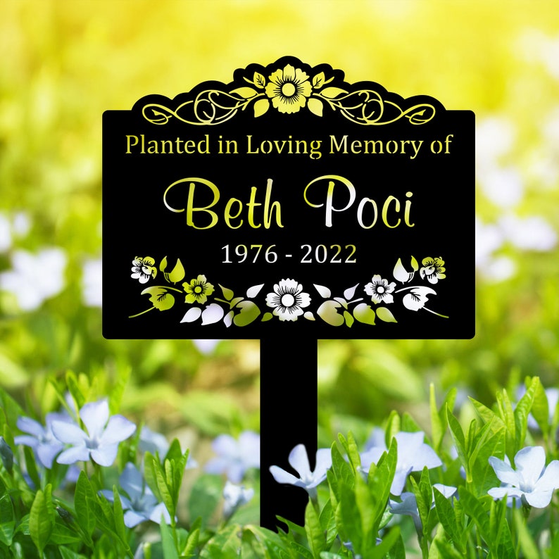 Custom Memorial Tree Sign With Stake, Metal Name Plate, Metal Memorial Marker, Tree Plaque Marker, Memorial Marker, Metal Garden Marker,Gift