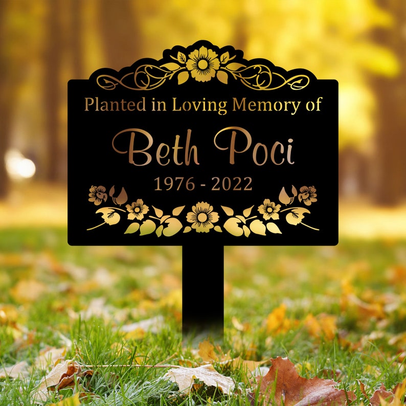 Custom Memorial Tree Sign With Stake, Metal Name Plate, Metal Memorial Marker, Tree Plaque Marker, Memorial Marker, Metal Garden Marker,Gift