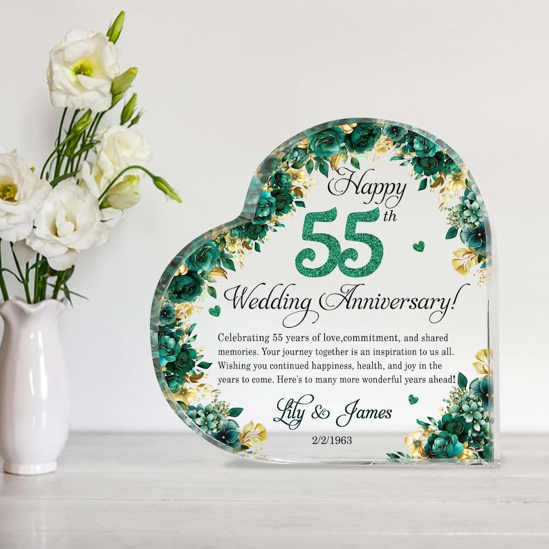 Personalized 55th Wedding Anniversary Gift Heart Acrylic Plaque, 55th Wedding Gifts For Parents, Wedding Anniversary Gift, Husband Gift il_794xN.6069130326_9lwt.jpg
