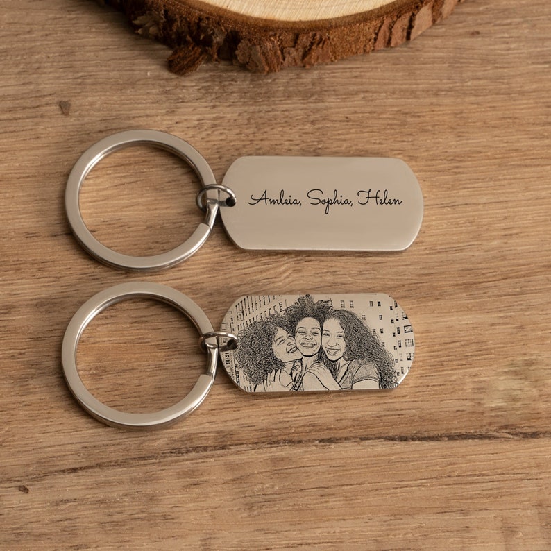 Personalised Photograph Keyring, Laser Engraved Photo Keyring, Couples Keyring Gift, Anniversary Gift, Personalised Keyring, Birthday Gifts