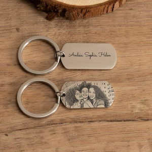 Personalised Photograph Keyring, Laser Engraved Photo Keyring, Couples Keyring Gift, Anniversary Gift, Personalised Keyring, Birthday Gifts