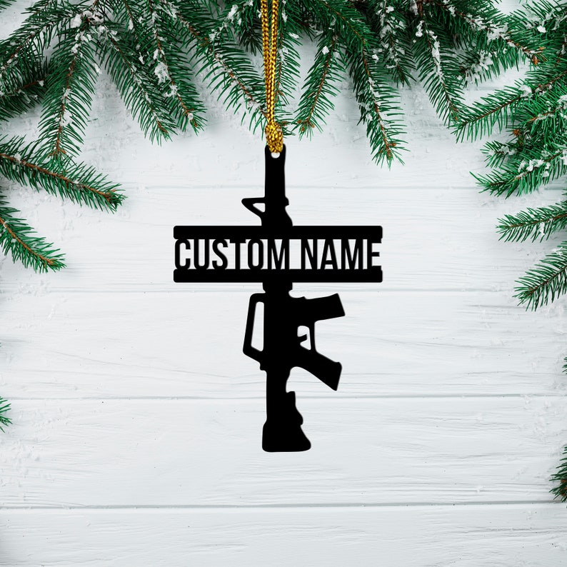 Custom 2nd Amendment Ornament Metal, Gift for Veterans, Police Gift Hunter Gift, Personalized Christmas Ornament, Military Gift, Patriotic