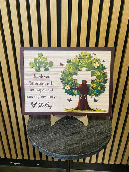Personalized Teacher Gift Wooden Sign| Custom Thank You For Being An Important Piece Of My Story| Teacher Gifts| Christmas Gifts