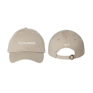 Custom Roman Numeral Embroidered Cap // Initial Heart Custom Embroidered Hat // Anniversary Date // Personalized Cap // Bachelorette