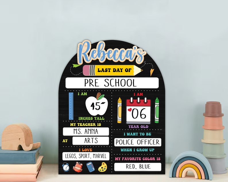 First & Last Day of School Interchangeable Sign, Custom First Day At School Sign, Personalized Wooden, Gift for Student, Gifts Son, Daughter