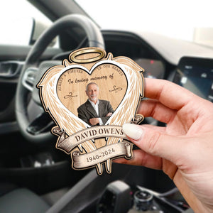 In Loving Memory Photo Clip for Car, Custom Memorial Photo Car Visor Clip, Memorial Photo, Father's Day In Heaven, Forever In Our Hearts