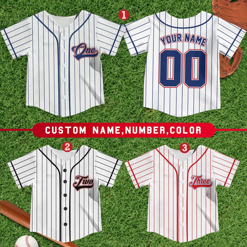 Personalized Kid Youth Baseball Jersey, Rookie Year Baseball, 1st 2nd 3rd birthday boy jersey, custom birthday baseball, Boys kids jerseys
