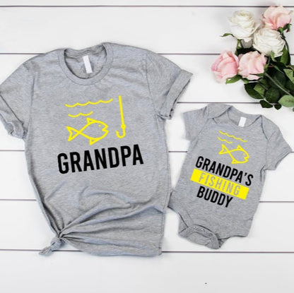 Grandpa and Grandpa's Fishing Buddy Shirts, Matching T-Shirts For Grandpa and Grandson, Grandpa Grandchild Fishing, Fishing With Grandpa