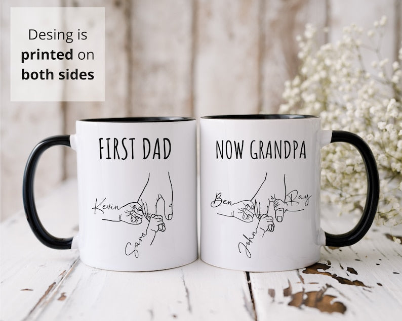 Personalize Promoted Dad to Grandpa Mug,You Hold My Hand,Dad Mug With Kids Names,New Grandpa Gift,New Grandpa Mug,Baby Reveal,Fathers Day il_794xN.6076584429_hocq.jpg