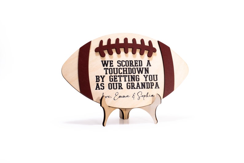 Football Sign For Dads, Father's Day Gift from Kids, We Scored A Touchdown By Getting You As Our Dad, Gifts for Dads Grandpa Sports Dad Gift
