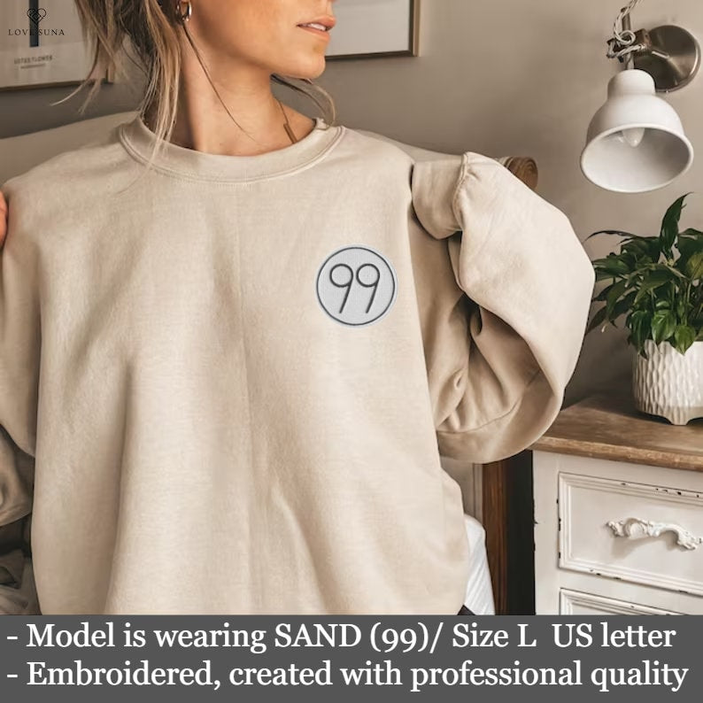 Custom Embroidered 405 & 99 Badge, Matching Sweatshirts, Matching Hoodie, Personalized Gift, Couples Gift, Anime, Gift for Her, Gift for Him