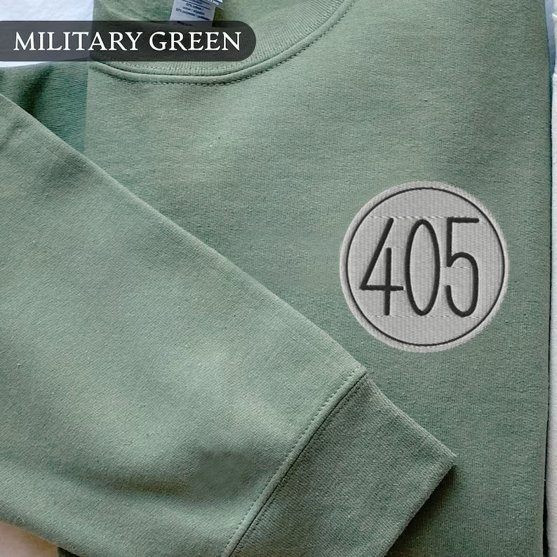 Custom Embroidered 405 & 99 Badge, Matching Sweatshirts, Matching Hoodie, Personalized Gift, Couples Gift, Anime, Gift for Her, Gift for Him