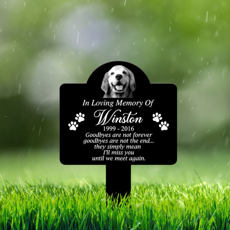 Dog Loss Portrait Memorial Stake, Dog Loss Photo Grave Stake, Dog Loss Grave Marker, Remembrance Stake For Dog Owner, Pet Portrait Plaque
