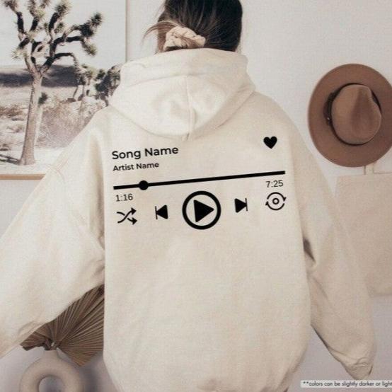 Custom Song Name Hoodie, Music Lover Sweatshirt, Custom Artist Name Sweatshirt, Music Hoodie, Custom Concert Hoodie,Favorite Song Sweatshirt