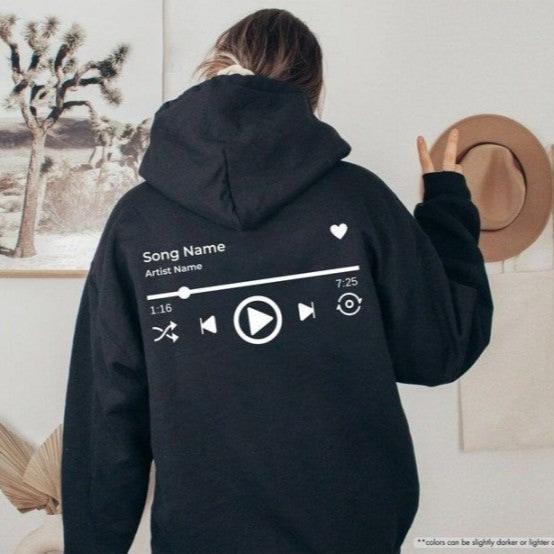 Custom Song Name Hoodie, Music Lover Sweatshirt, Custom Artist Name Sweatshirt, Music Hoodie, Custom Concert Hoodie,Favorite Song Sweatshirt