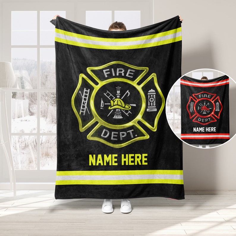 Custom Firefighter Blanket, Gift For Firefighter, Firefighter Thin Red Line Throw Blanket, Firefighter Gifts, Fire Department Gifts.