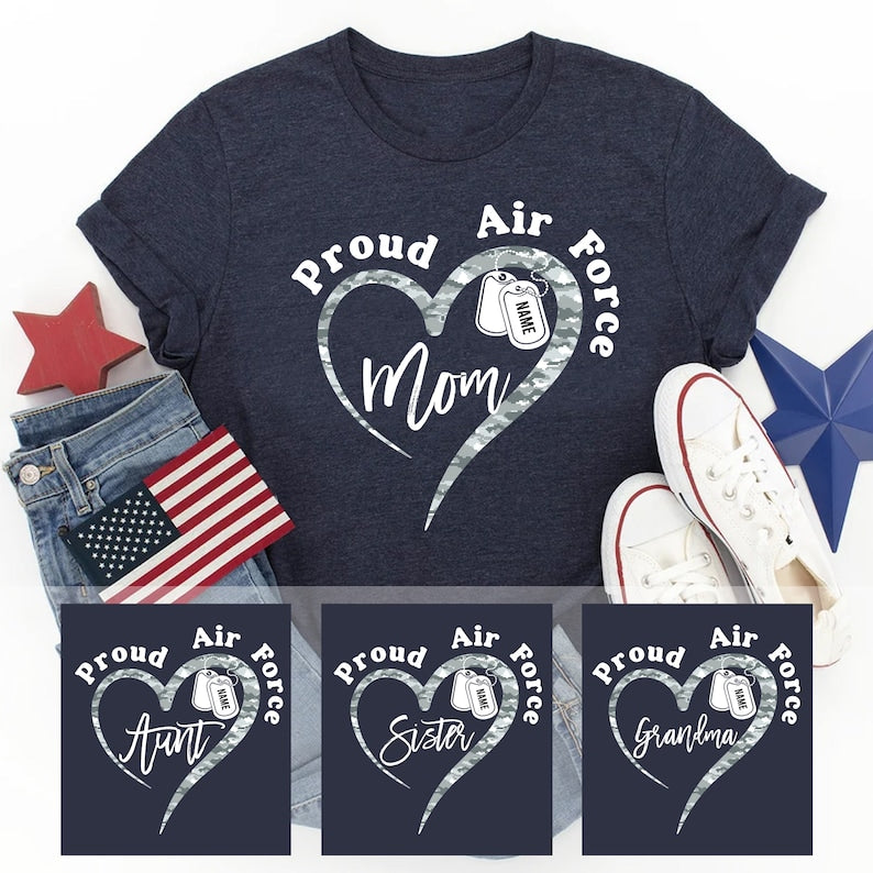 Personalized Air Force Mom Shirt, Proud Air Force Family Shirts, Air Force Graduation T-Shirt, Air Force Matching Shirt, Airman Mom Shirt