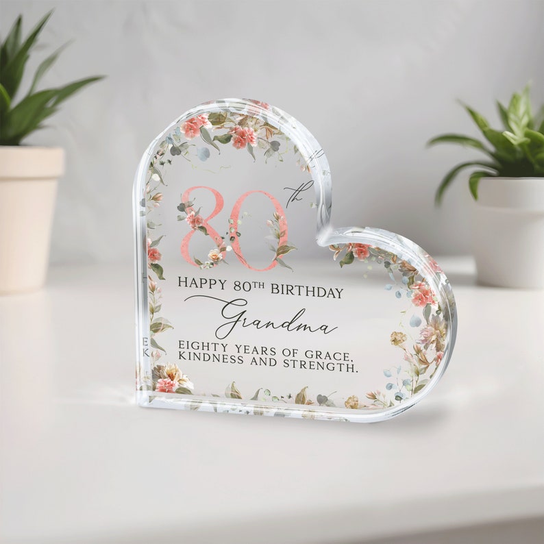 Personalized 80th Birthday Gift Plaque, Happy 80th Birthday Gift for Grandma, 70th Birthday Gift for Nan, 90th Birthday Gifts for Mother