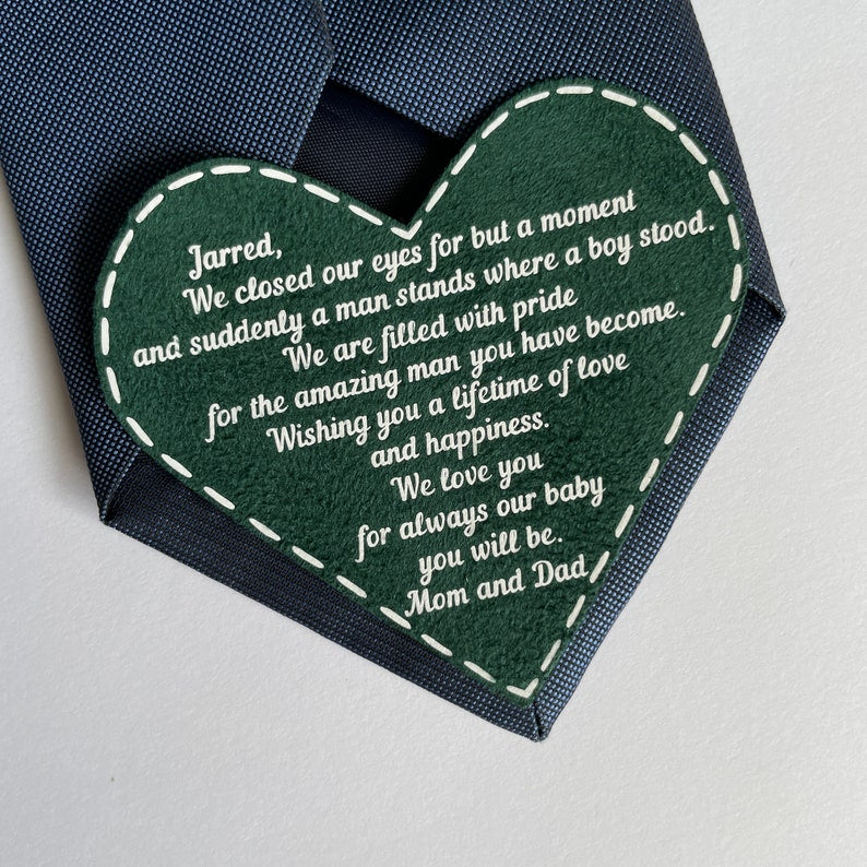 Son's Wedding Day Gift From Mother To Groom On His Wedding Personalized Tie Patch