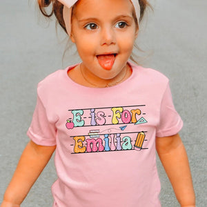 Back To School Kids Shirt, Personalized Alphabet Kids Shirt, Custom Name Shirt For Kids, Cute Kindergarten Shirt, First Day Of School Shirt