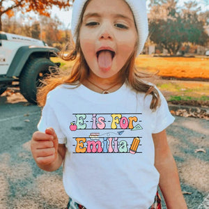 Back To School Kids Shirt, Personalized Alphabet Kids Shirt, Custom Name Shirt For Kids, Cute Kindergarten Shirt, First Day Of School Shirt