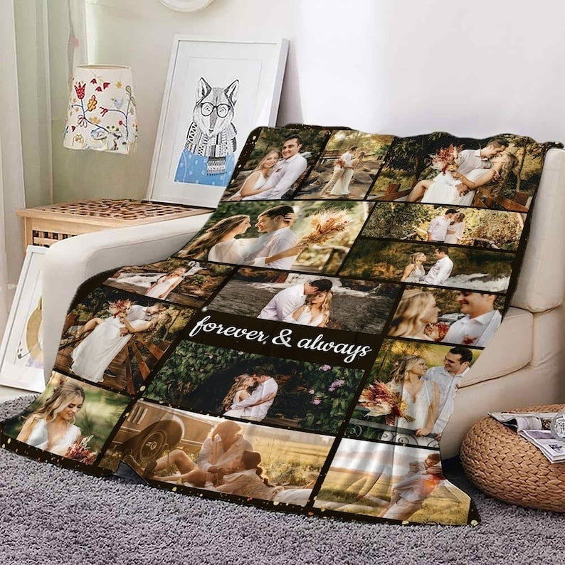 Custom Blanket Photo Gift, Custom Photo Blanket, Memorial Blanket Gift for Him, Christmas Gifts, Photo Gift for Her, Personalized Gifts